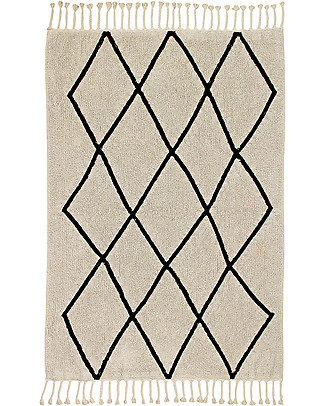 Lorena Canals Tappeto Lavabile Black and White, Bereber Beige - 100% Cotone (140cm x 200cm) Tappeti_