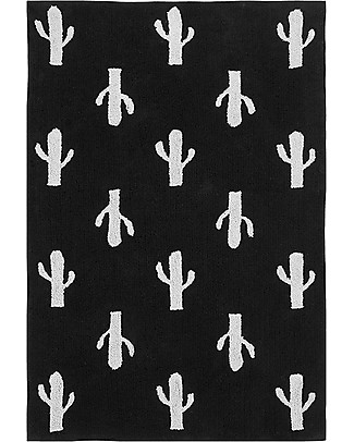 Lorena Canals Tappeto Lavabile Black and White, Cactus - 100% Cotone (140cm x 200cm) Tappeti