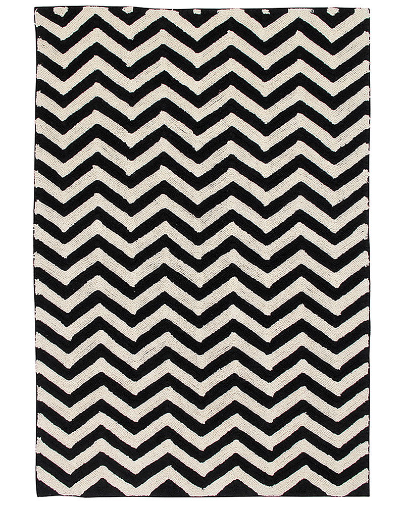 Lorena Canals Tappeto Lavabile Black And White Zig Zag