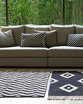 Lorena Canals Tappeto Lavabile Black and White, Zig-Zag - 100% Cotone (140cm x 200cm) Tappeti_