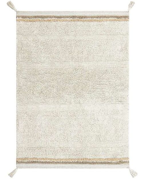 Lorena Canals Tappeto Lavabile - Bloom Natural - Fantasy Garden - Naturale e Rosa - Cotone - (120x160 cm) Tappeti Arredo