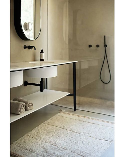 Lorena Canals Tappeto Lavabile - Bloom Natural - Fantasy Garden - Naturale e Rosa - Cotone - (90x130 cm) Tappeti Arredo