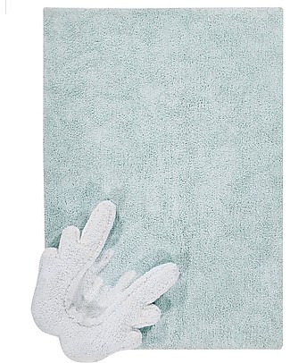 Lorena Canals Tappeto Lavabile con Cuscino Puffy Wings, Puffy Rugs - 100% Cotone (120x160 cm) Tappeti Arredo