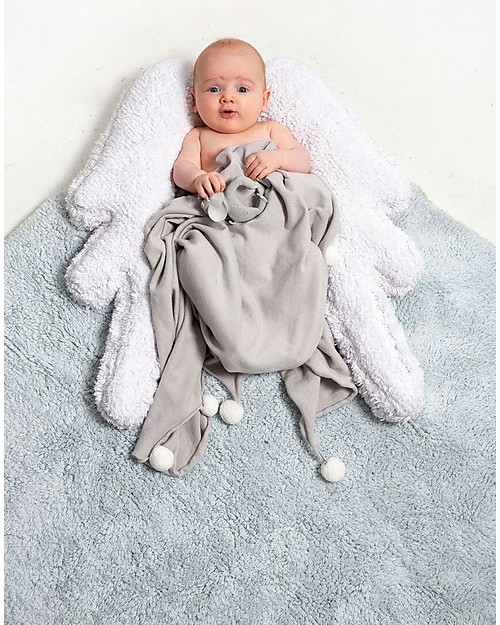 Lorena Canals Tappeto Lavabile con Cuscino Puffy Wings, Puffy Rugs - 100% Cotone (120x160 cm) Tappeti Arredo