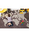 Lorena Canals Tappeto Lavabile con Mappa, Grigio - 100% Cotone (140cm x 200cm) Tappeti Arredo