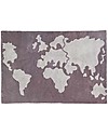 Lorena Canals Tappeto Lavabile con Mappa, Grigio - 100% Cotone (140cm x 200cm) Tappeti Arredo
