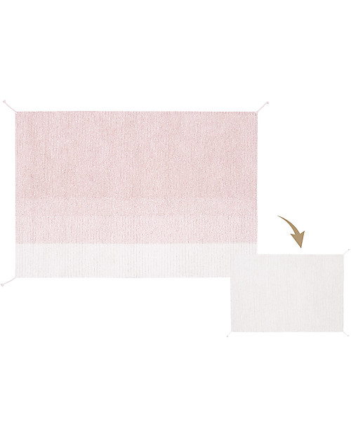 Lorena Canals Tappeto Lavabile e Reversibile Gelato - Rosa - Cotone (140x200 cm) Tappeti Arredo