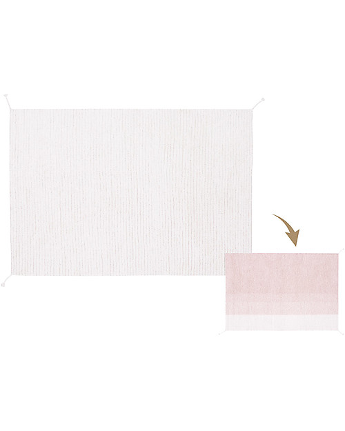 Lorena Canals Tappeto Lavabile e Reversibile Gelato - Rosa - Cotone (140x200 cm) Tappeti Arredo