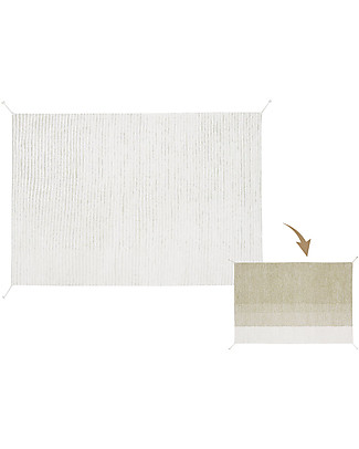 Lorena Canals Tappeto Lavabile e Reversibile Gelato - Verde Oliva - Cotone (140x200 cm) Tappeti Arredo