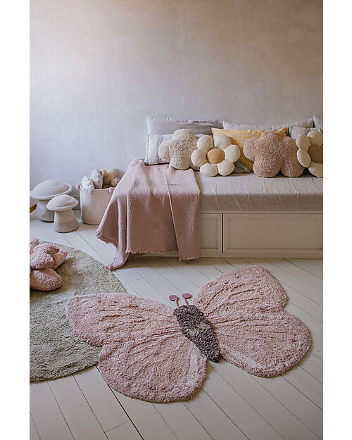 Lorena Canals Tappeto Lavabile - Farfalla  - Cotone - Animal Rugs Collection - 90 x 120 cm Tappeti Arredo