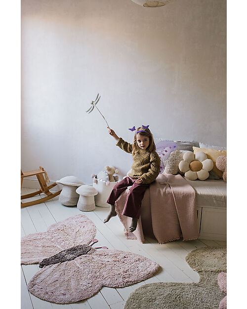 Lorena Canals Tappeto Lavabile - Farfalla  - Cotone - Animal Rugs Collection - 90 x 120 cm Tappeti Arredo