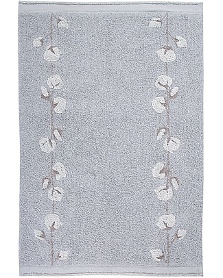 Lorena Canals Tappeto Lavabile Fiocchi di Cotone, Grigio Perla - 100% Cotone (120x170cm) Tappeti