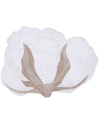 Lorena Canals Tappeto Lavabile Fiore di Cotone - 100% Cotone (120x130cm) Tappeti
