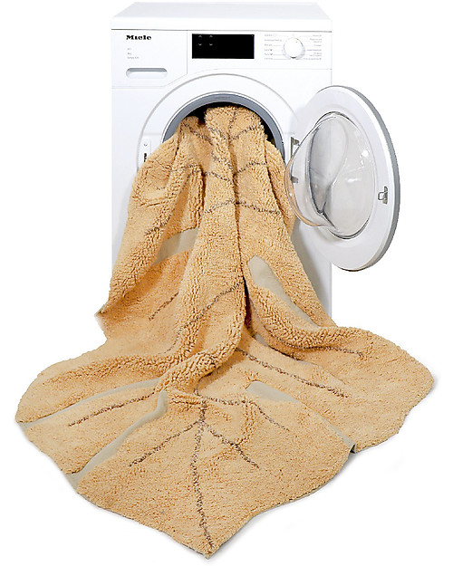 Lorena Canals Tappeto Lavabile Foglia di Monstera - Miele - 120 x 180 cm Tappeti Arredo