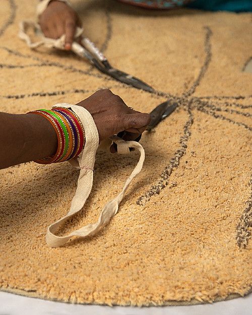 Lorena Canals Tappeto Lavabile Foglia di Monstera - Miele - 120 x 180 cm Tappeti Arredo