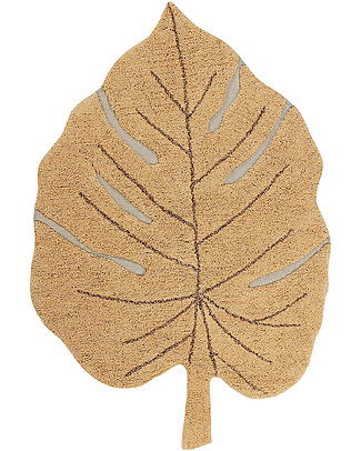 Lorena Canals Tappeto Lavabile Foglia di Monstera - Miele - 120 x 180 cm Tappeti