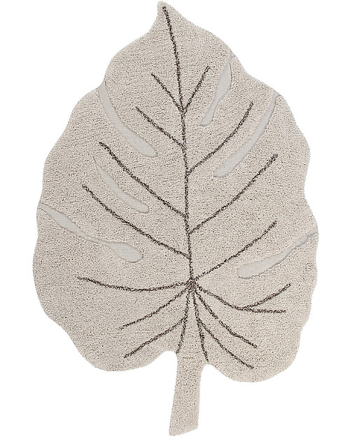 Lorena Canals Tappeto Lavabile Foglia di Monstera - Natural - 120 x 180 cm Tappeti Arredo