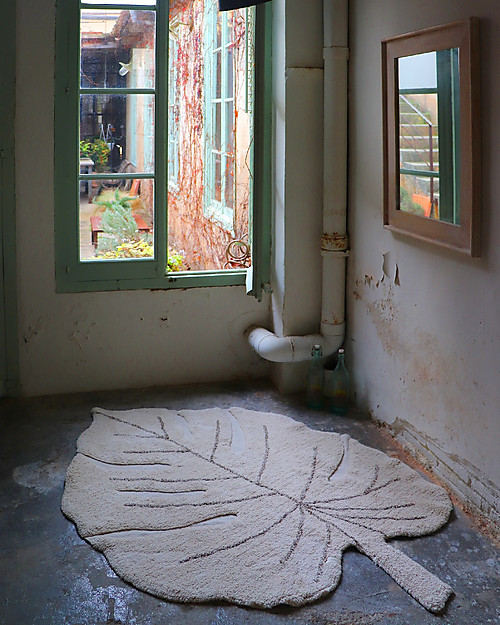Lorena Canals Tappeto Lavabile Foglia di Monstera - Natural - 120 x 180 cm Tappeti Arredo