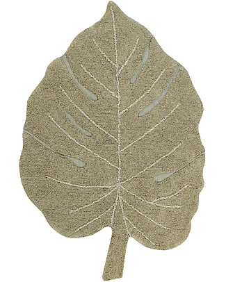 Lorena Canals Tappeto Lavabile Foglia di Monstera - Verde Oliva - 120 x 180 cm Tappeti