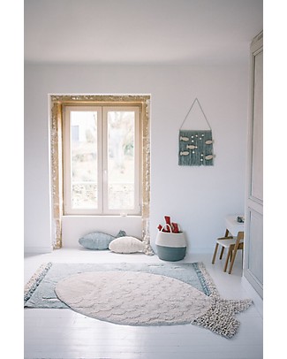 Lorena Canals Tappeto Lavabile Grande Pesce, Natural - 100% Cotone (110 x 180 cm) Tappeti_