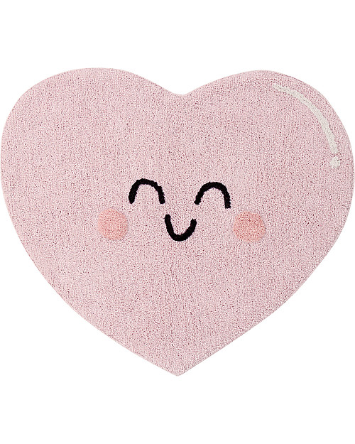 Lorena Canals Tappeto Lavabile Happy Heart - Cotone (90x105 cm) bambina