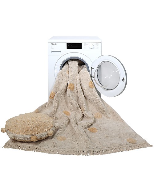 Lorena Canals Tappeto Lavabile Hippy Dots - Miele - Cotone (120 cm x 160cm) Tappeti Arredo