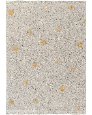 Lorena Canals Tappeto Lavabile Hippy Dots - Miele - Cotone (120 cm x 160cm) Tappeti