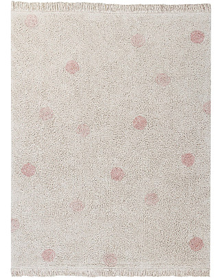 Lorena Canals Tappeto Lavabile Hippy Dots - Rosa Vintage - Cotone (120cm x 160cm) Tappeti