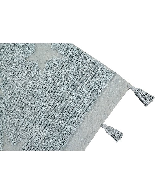 Lorena Canals Tappeto Lavabile Hippy Stars, Blu - 100% Cotone (120 x 175 cm) Tappeti Arredo