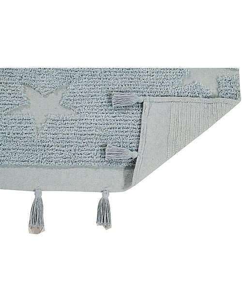 Lorena Canals Tappeto Lavabile Hippy Stars, Blu - 100% Cotone (120 x 175 cm) Tappeti Arredo