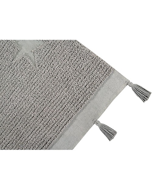 Lorena Canals Tappeto Lavabile Hippy Stars, Grigio - 100% Cotone (120 x 175 cm) Tappeti Arredo