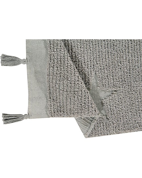 Lorena Canals Tappeto Lavabile Hippy Stars, Grigio - 100% Cotone (120 x 175 cm) Tappeti Arredo