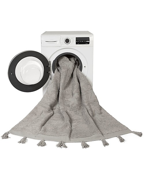 Lorena Canals Tappeto Lavabile Hippy Stars, Grigio - 100% Cotone (120 x 175 cm) Tappeti Arredo
