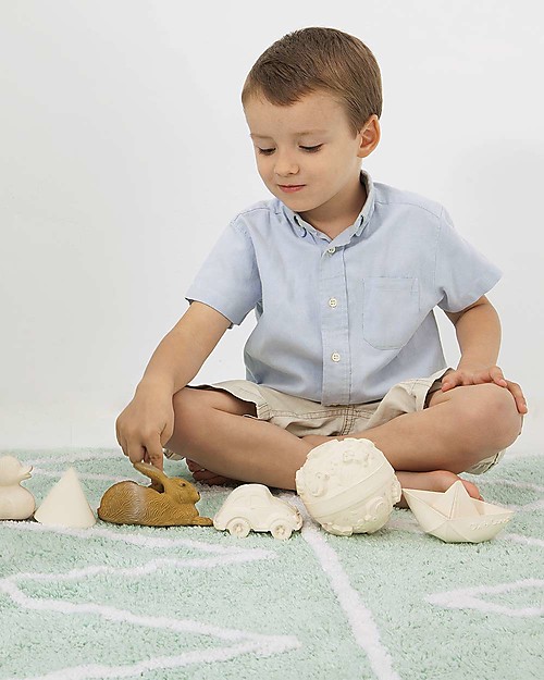 Lorena Canals Tappeto Lavabile Hippy - Zig Zag Menta - 100% Cotone (120cm x 160cm) Tappeti Arredo