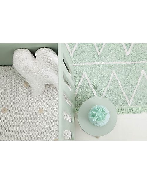 Lorena Canals Tappeto Lavabile Hippy - Zig Zag Menta - 100% Cotone (120cm x 160cm) Tappeti Arredo