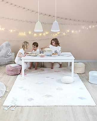 Lorena Canals Tappeto Lavabile Kim, Bianco - Cotone Naturale (140x200 cm) Tappeti