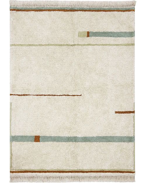 Lorena Canals Tappeto Lavabile Lanes - Eco City - Vintage Blu - (140x200 cm) Tappeti Arredo
