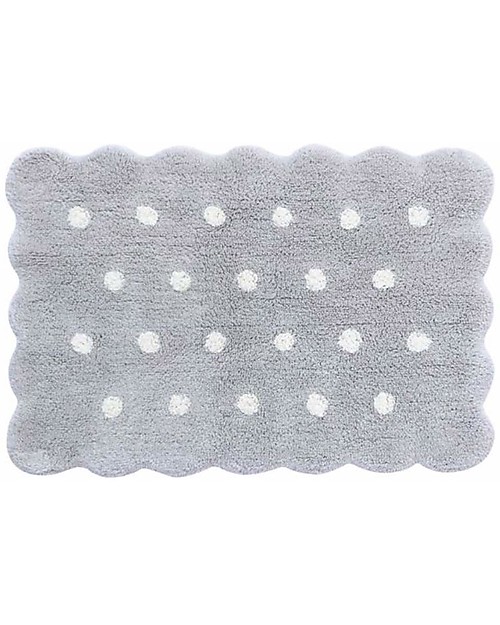 Lorena Canals Tappeto Lavabile Mini - Biscotto Rettangolare - Grigio Perla - 70x100 cm Tappeti Arredo