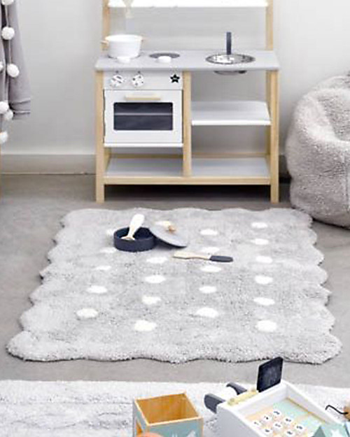 Lorena Canals Tappeto Lavabile Mini - Biscotto Rettangolare - Grigio Perla - 70x100 cm Tappeti Arredo