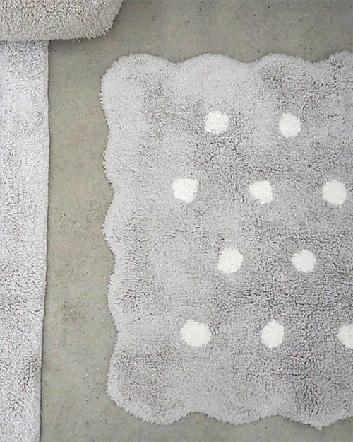 Lorena Canals Tappeto Lavabile Mini - Biscotto Rettangolare - Grigio Perla - 70x100 cm Tappeti Arredo