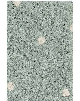 Lorena Canals Tappeto Lavabile - Mini Dot - Blu Salvia/Blu Vintage - Cotone - Mushrooms Collection - 110 x 150 cm Tappeti Arredo