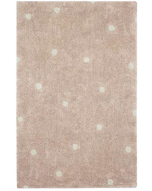 Lorena Canals Tappeto Lavabile - Mini Dot Rose - Rosa/Naturale - Cotone - Mushrooms Collection - 110 x 150 cm Tappeti Arredo