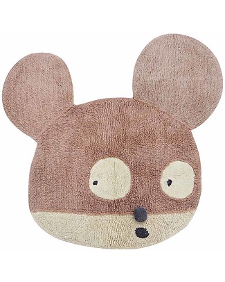 Lorena Canals Tappeto Lavabile Miss Mighty Mouse - Lana (100x120 cm) - Base Antiscivolo Tappeti_