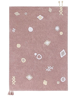 Lorena Canals Tappeto Lavabile Noah, Rosa Vintage - Cotone Naturale (140x200 cm) Tappeti Arredo