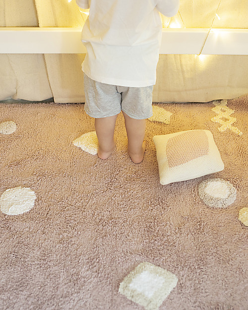 Lorena Canals Tappeto Lavabile Noah, Rosa Vintage - Cotone Naturale (140x200 cm) Tappeti Arredo