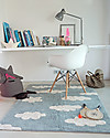 Lorena Canals Tappeto Lavabile Nuvole, Azzurro Vintage - 100% Cotone (120x160 cm) Tappeti Arredo