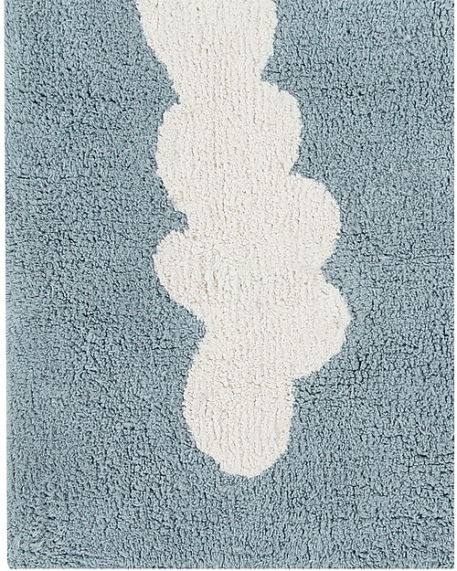 Lorena Canals Tappeto Lavabile Nuvole, Azzurro Vintage - 100% Cotone (120x160 cm) Tappeti Arredo