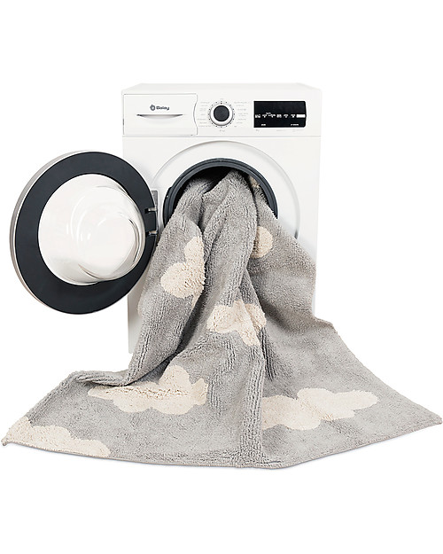 Lorena Canals Tappeto Lavabile Nuvole, Grigio - 100% Cotone (120x160 cm) Tappeti Arredo