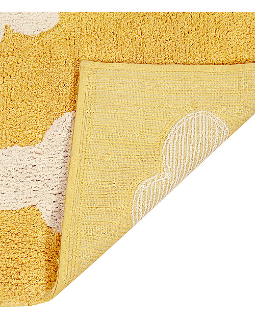 Lorena Canals Tappeto Lavabile Nuvole, Senape - 100% Cotone (120x160 cm) Tappeti Arredo