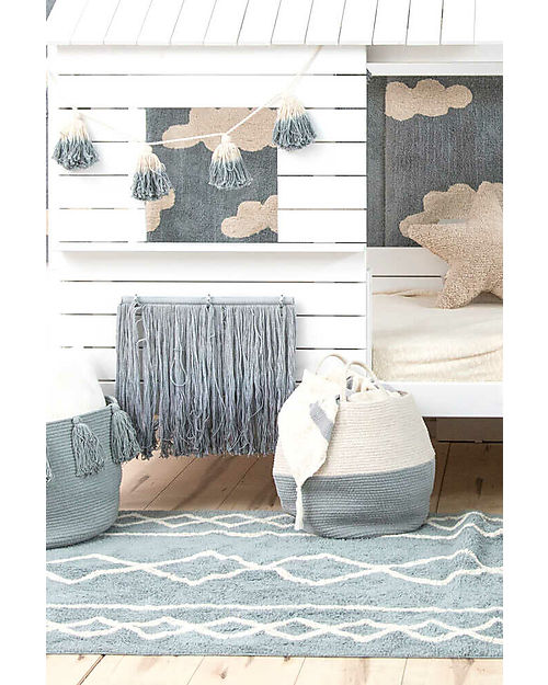 Lorena Canals Tappeto Lavabile Oasis Natural - Vintage Blue - Cotone - (120x160 cm) Tappeti Arredo